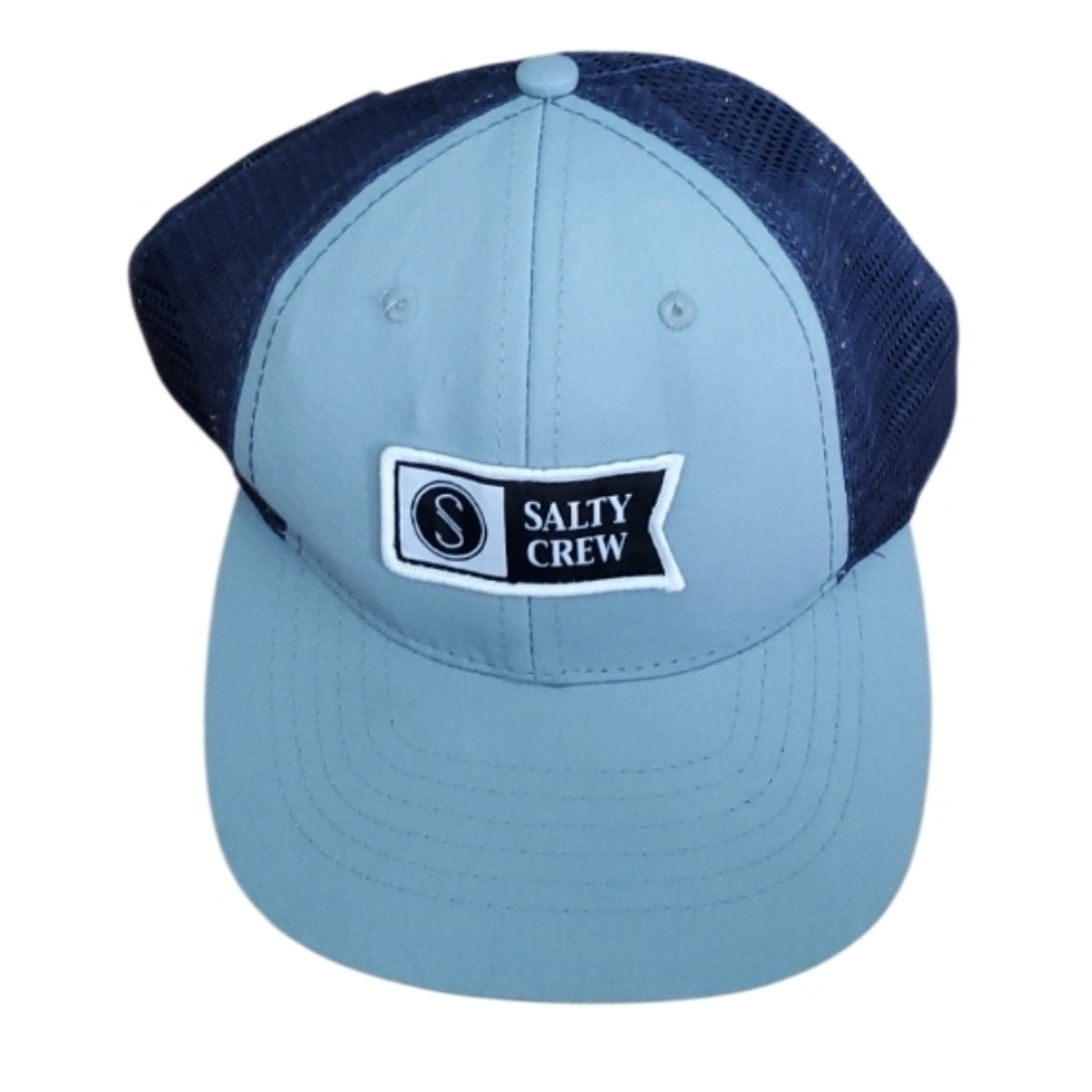 Salty Crew Pinnacle 2 Blue and Navy Trucker Baseball Hat Unisex